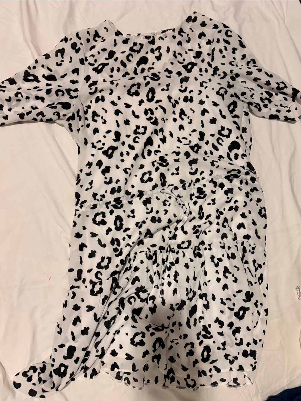 ASOS Black and White LightWeight Dress With Drawstring Waist Size 6